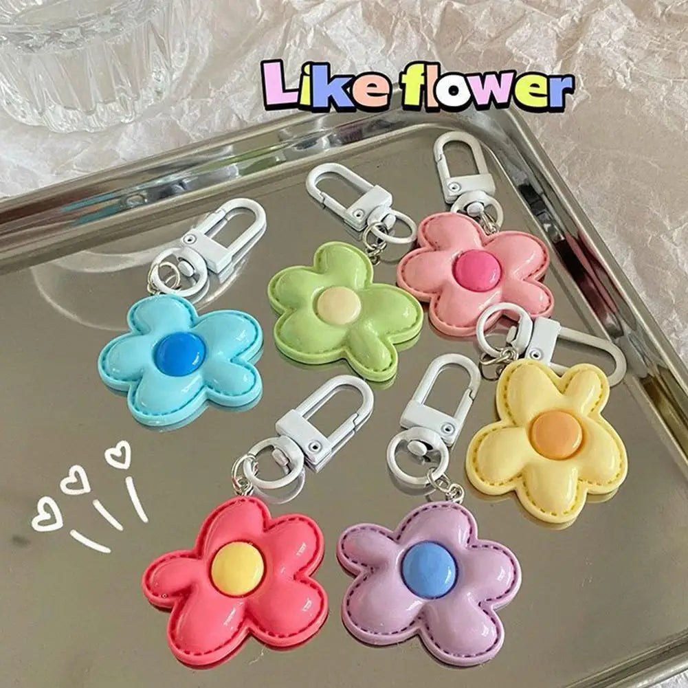 Candy Color Flower Keychain Lovely Flower Keychain Cute Backpack Ornaments Pendant Keyring For Bag Jewelry Gifts