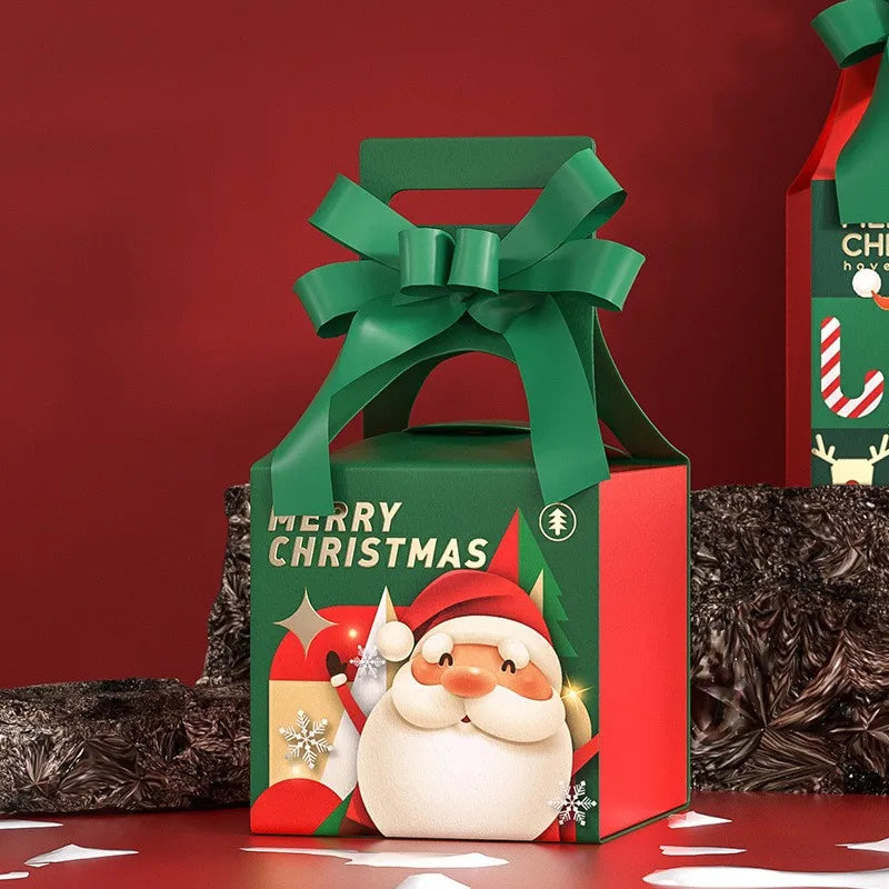 Merry Christmas Candy Paper Box Santa Elk Handheld Gift Packaging Box Christmas Decoration for Home Happy New Year 2025