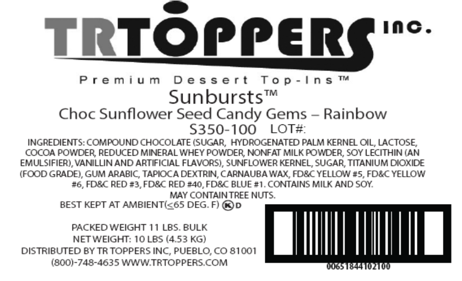 Choc Sunflower Seed Candy Gems  Candy Toppings | TR Toppers S350-100 | Premium Dessert Toppings, Mix-Ins and Inclusions | Canadian Distribution-3