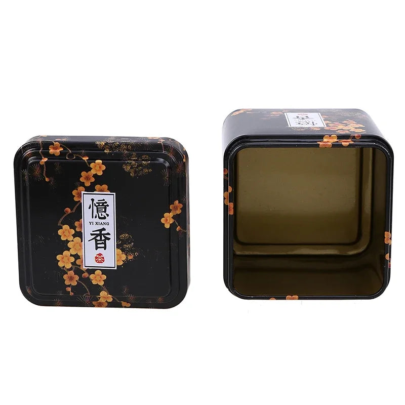 WCIC Tea Caddies Iron Tin Box for Candy Biscuit Cookie Chocolate Storage Box Coffee Can for Gift Retro Chinese Tea Caddies