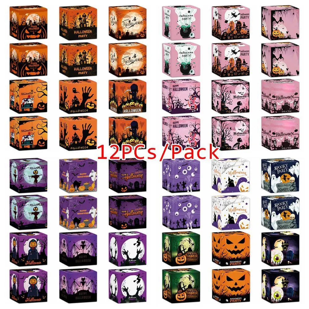 Pumpkin Printed Halloween Gift Boxes Gifts Packaging Party Decor Favours Sweet Biscuit Candy Box Festive Supplies DIY Cookie Box