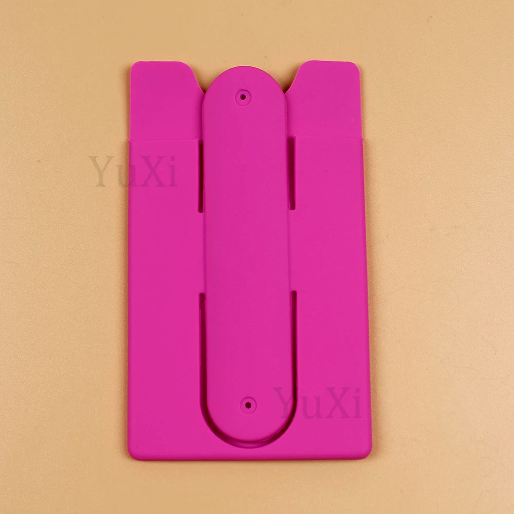 1 piece Silicone Phone Holder Colorful ID Card Cover Wallet Case For Cell Phone Adhesive Sticker Back Holder Stand Universal