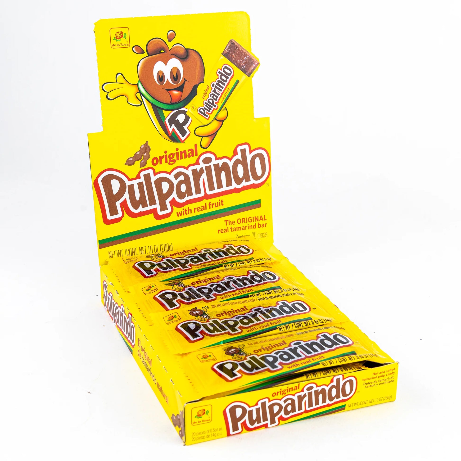 Pulparindo Tamarind Candy, Original Hot and Salted Mexican Candy, 20 Count