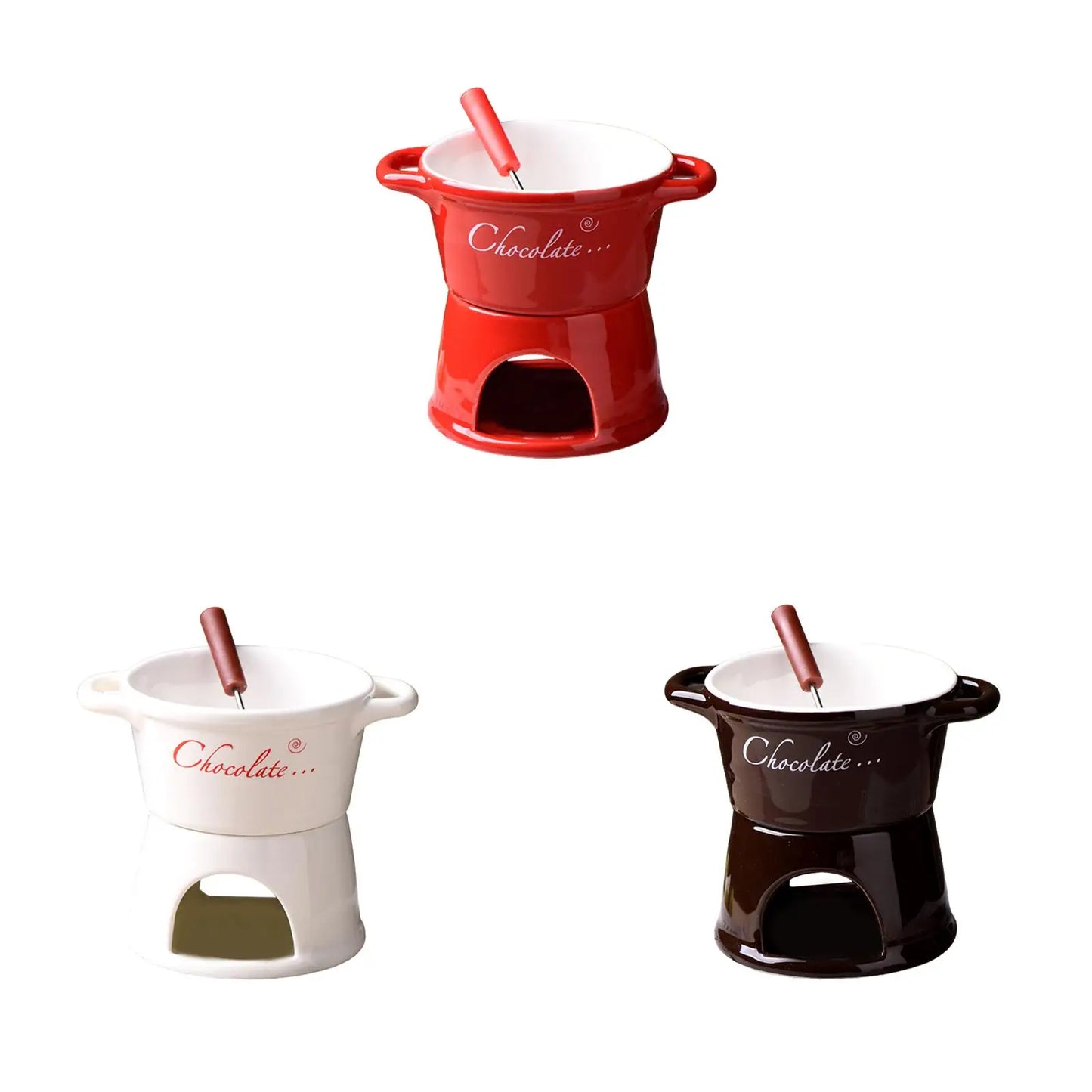 Chocolate Fondue Pot Chocolate Melter Pot Kitchen Appliances Cookware Cheese Fondue Pot for Candy Party Cheese Snack Dessert