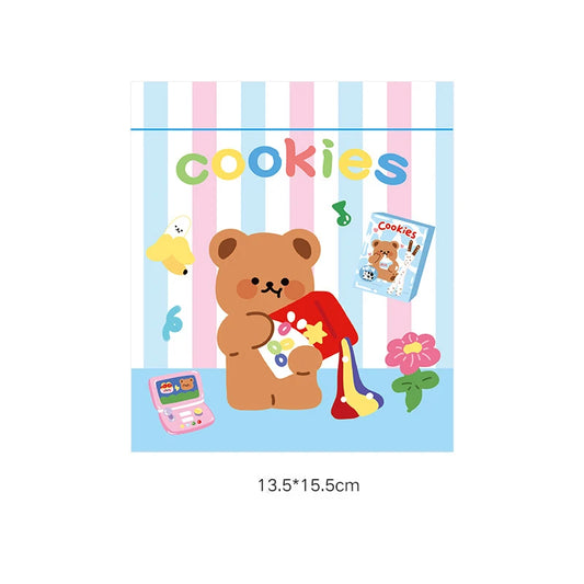 10Pcs/Lot Cute Self-sealing Cookies Bags 13.5x15.5cm Plastic Candy Bags High Quality Biscuit Bag Cartoon Printed Party Snack Bag