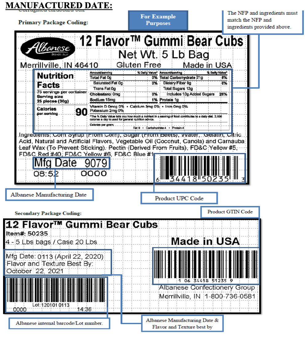 12 Flavor Gummi Bear Cubs (Mini) Candy Toppings | TR Toppers G405-201 | Premium Dessert Toppings, Mix-Ins and Inclusions | Canadian Distribution-3