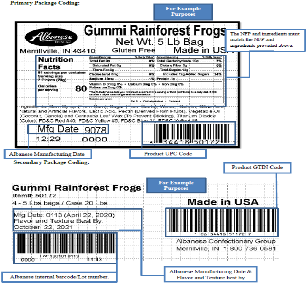 Gummi Rainforest Frogs Candy Toppings | TR Toppers G485-201 | Premium Dessert Toppings, Mix-Ins and Inclusions | Canadian Distribution-3