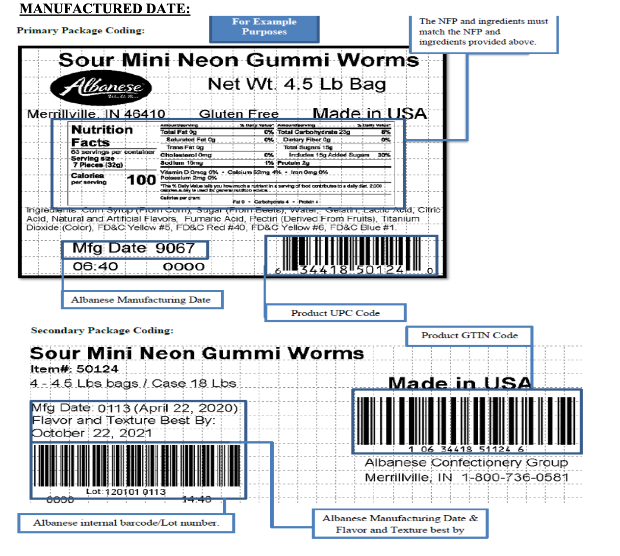 Sour Mini Neon Gummi Worms 2" Candy Toppings | TR Toppers G460-181 | Premium Dessert Toppings, Mix-Ins and Inclusions | Canadian Distribution-3