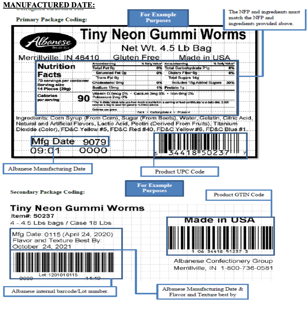 Gummi Tiny Neon Worms Candy Toppings | TR Toppers G420-181 | Premium Dessert Toppings, Mix-Ins and Inclusions | Canadian Distribution-3